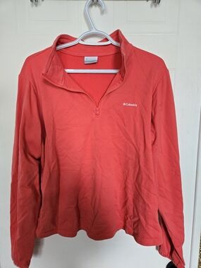 Columbia Women's Coral-Red Half-Zip Pullover